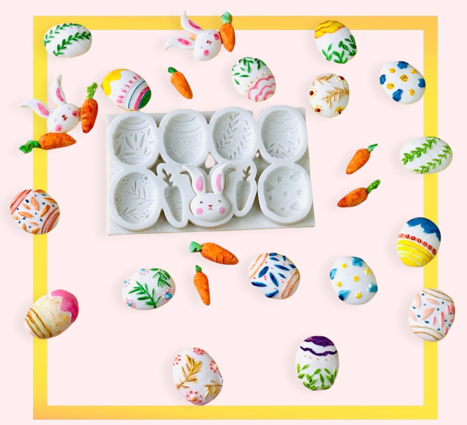 Easter Bunny Mold Chocolate Easter Egg Mold Bunny Carrots Etsy