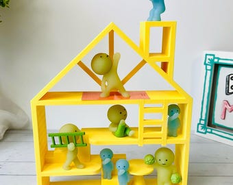 3D Printed Smiski House Display Shelf: Miniature Figure Organizer
