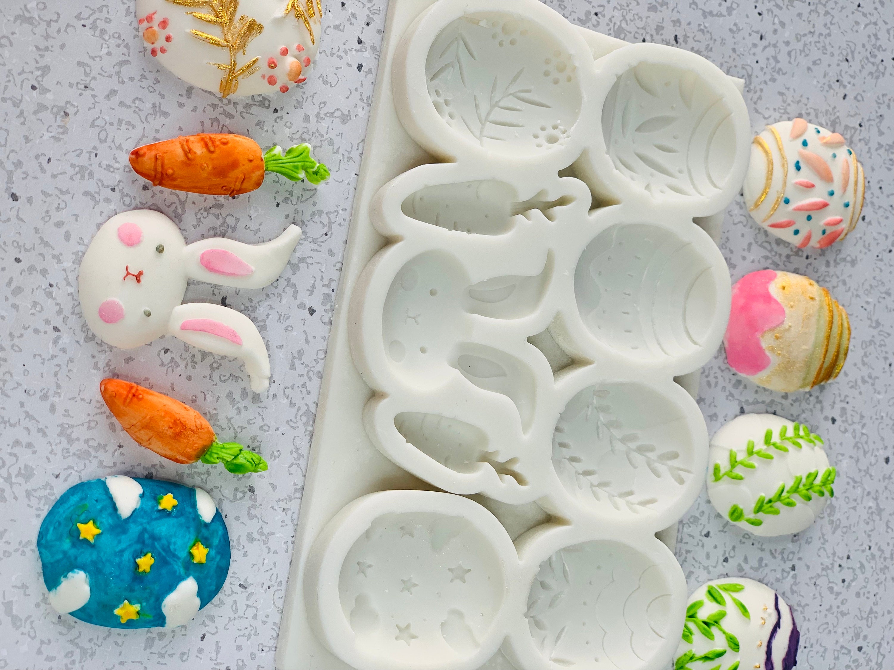 Easter Bunny Mold Chocolate Easter Egg Mold Bunny Carrots Etsy