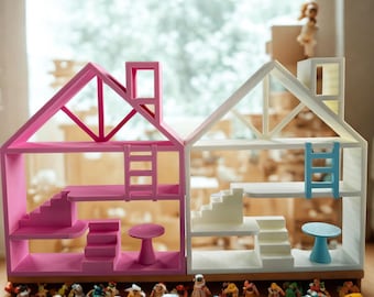 Mini House Display Shelf - Smiski Figures Dest Shelf - Small Toy Display Shelf, Miniature Display, Crystal Quartz Showing Case Trinket Shelf