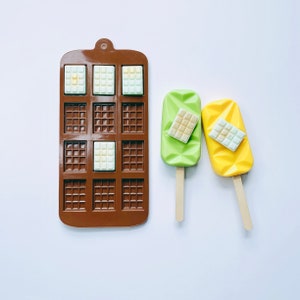 12 Cavity Mini Chocolate Bar Candy Mold - Non Stick Chocolate Silicone Mold