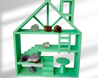 Smiski House Display Shelf Hanging To The Wall: Miniature Toy Organizer 3D Printed