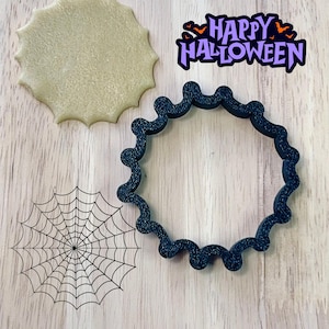 Halloween Spider Web Cookie Cutter: Customizable 3D Printed Design