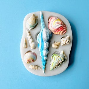 Multi Sea Shells Silicone mold for Ocean Sea Themed Cake decoration - Sea Shells Resin Mold - Seashells Clay Mold - Beach Shells Mold