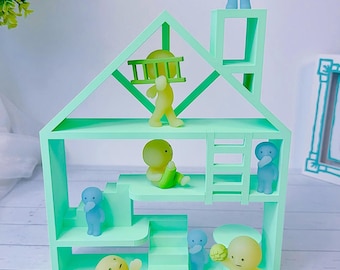 3D Printed Mini Figures Display Shelf: Smiski & Crystal Organizer