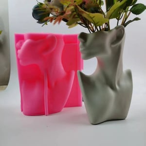 Gips Zement Keramik Großer 3D Körper Blumentopf Silikonform - Sukkulenten Zement Harz Vase Form - Vase Beton Form