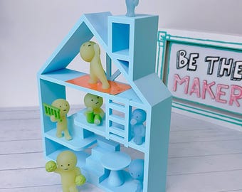3D Printed Smiski House Display Shelf: Miniature Figure Organizer
