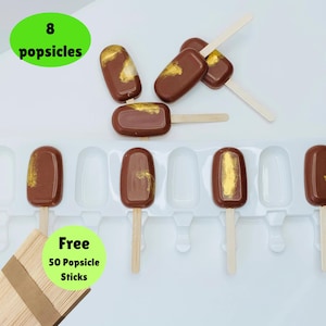 8 Cavity Mini Popsicle Silicone Mold/Mini Chocolate Candy Bar Mold/Cakesicle Mold/Ice Cream Molds/Baking Mold