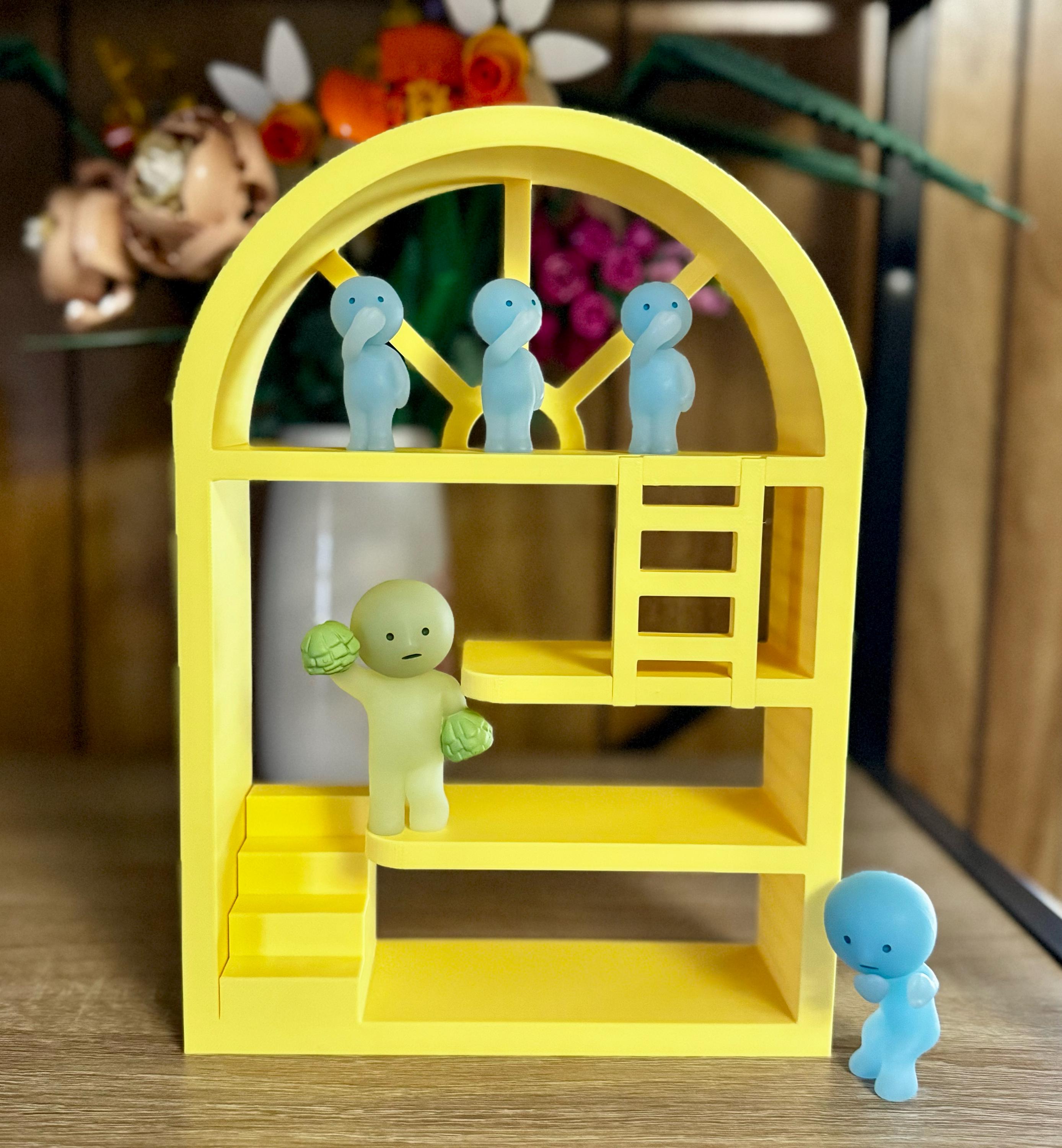Smiski House Display Shelf 3D Printed - Mini Figures Dest