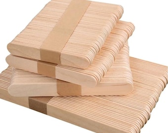 Wooden Popsicle Sticks: Food Grade Ice Cream & Resin Mixing (Set of 50)