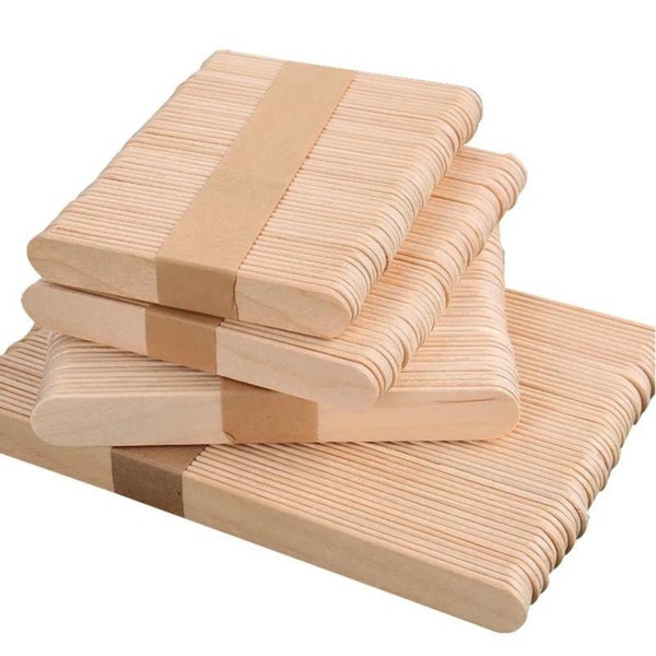 Lot de 50 bâtons de popsicle en bois, bâtons de crème glacée, bâtons de cakesicle, bâtons de bois d'artisanat, bâtons de mélange de résine