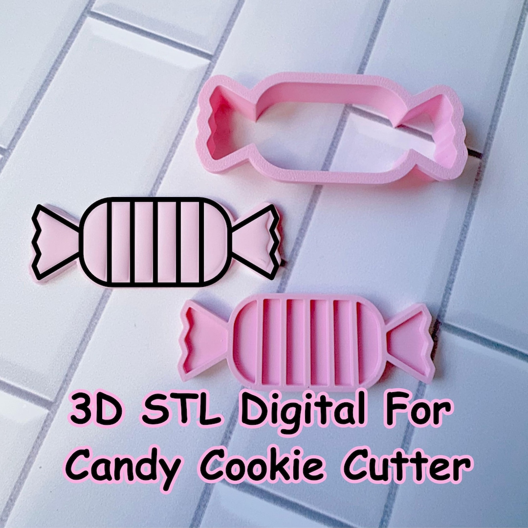 Wrapped Candy Cookie Cutter With Stamp 3D Printable STL File (digital ...