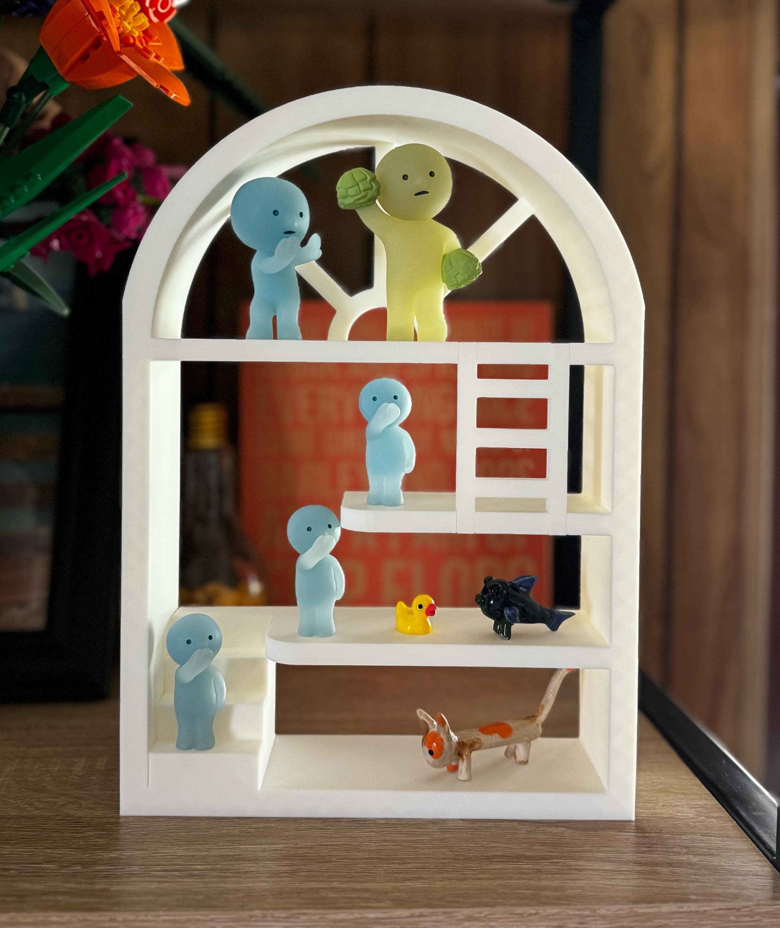 3D Printed Smiski Display Shelf: Miniature Figure & Crystal Organizer
