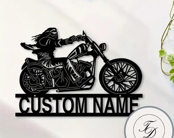 Motorcycle Names Wall Decor, Farmhouse Metal Art, Personalized Dazzling Signs, Motor Bike Metal Art, motorcycle decor, custom workshop sign