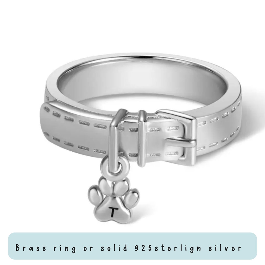 Custom Dog Collar Ring Engraved Pet Name,initial Ringpet Loss Gift