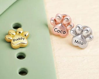 Personalized Pet Paw Apple Watch Charm: Engraved Name, Brass charm