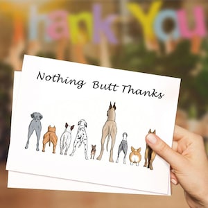 Funny Thank You Gift Card -Cute dog illustration Greeting Card For All Occasions Birthday Thank you Gifts Cards -Physical greeting card