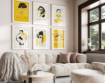 Gallery Wall Set of 6, Exhibition Poster Set, Art Wall Frame, Gallery Art Painting, Museum Poster, Digital