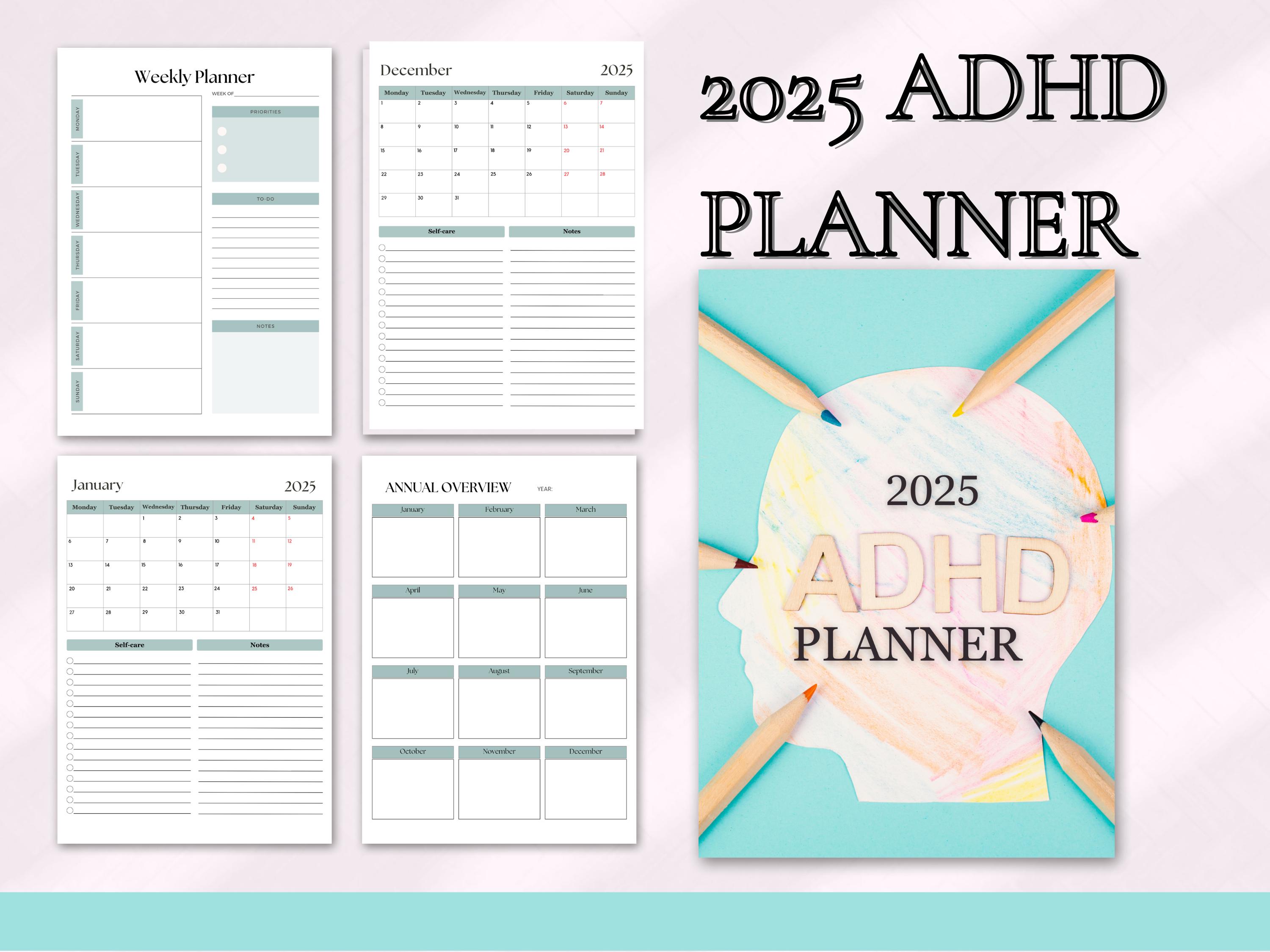 ADHD Planner Printable | Executive Function Journal | ADHD Organizer ...