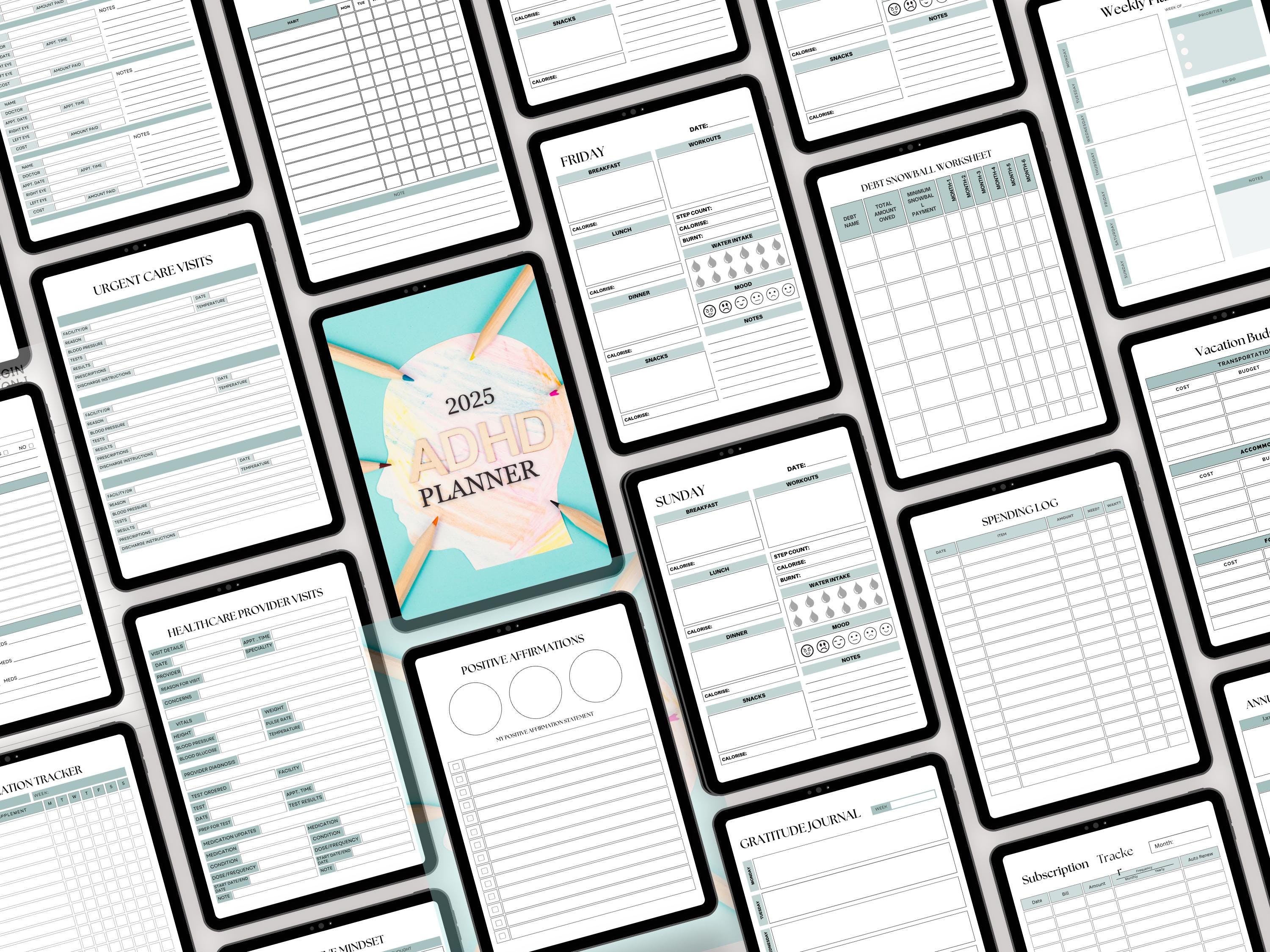 ADHD Planner Printable | Executive Function Journal | ADHD Organizer ...
