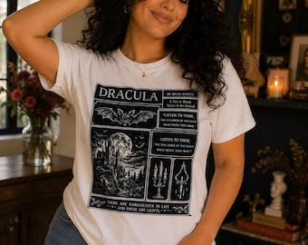 Dracula Bram Stoker Gothic Literature T-Shirt | Vintage Horror Reader Tee