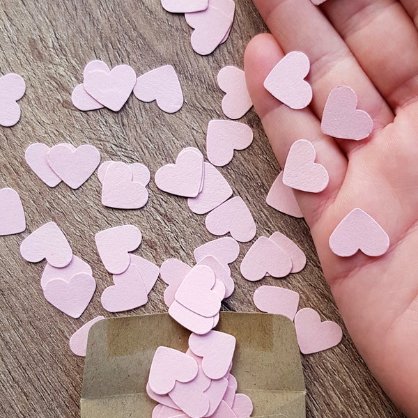 Biodegradable Baby Pink Heart Confetti// Table Decoration. For Parties, Weddings, Valentines Day, Scrapbooks, Card Fillers, Baby Showers