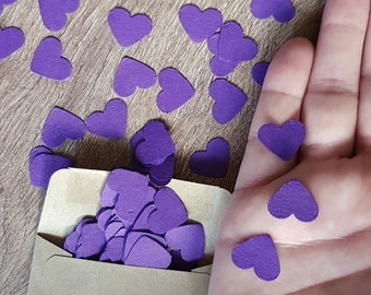 Biodegradable Purple Heart Confetti: Party & Wedding Table Decoration