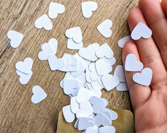 Biodegradable White Heart Confetti: Wedding Table Decoration