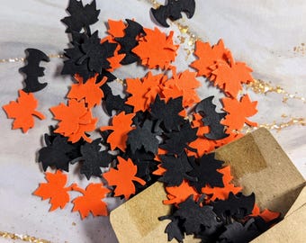 Biodegradable Halloween Confetti: Black Bats & Orange Leaf Mix