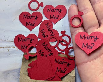 Marry Me Confetti: Eco-Friendly Cardstock Proposal Decor (45 Pieces)