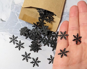 Black Snowflake Confetti: Eco-Friendly Christmas Party Decor (100 Piece)