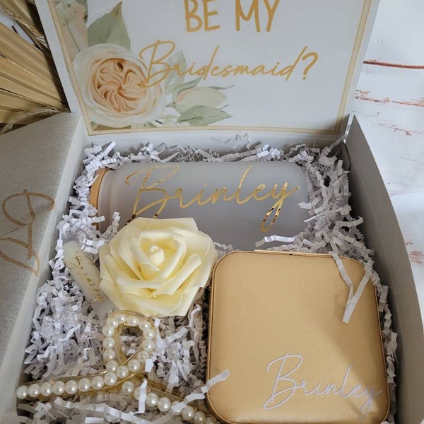 Personalized  Bridesmaid Box-Bridal Gift Box - Boho Bridesmaid Proposal Box -  Bridesmaid Gift Box - Bridesmaid Proposal Box