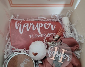 Personalized Flower Girl Proposal Gift Box Set- Flower Girl Gift Box - White Proposal Box for Flower Girl- Proposal Box -Flower Girl Box