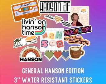 General Hanson 3" water-resistant stickers, Hanson sticker, Hanson Fan sticker, Hanson Day, HansonAF, Fanson
