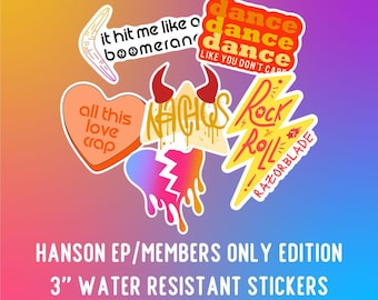 Hanson EP/Member Only Edition 3" water resistant stickers, Hanson sticker, Hanson Fan sticker, Hanson Day, Fanson sticker, Hanson AF