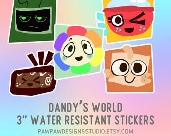 3" Dandy's World Stickers, Handmade Sticker, Roblox Sticker, Funny Sticker, Cute Sticker, Goob, Vee, Cosmo, Dandy, GiGi