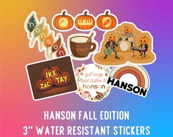 Hanson Fall Edition Stickers - 3" water-resistant stickers, Hanson stickers, Hanson Fan sticker, HansonAF, Fanson, Hanson sticker