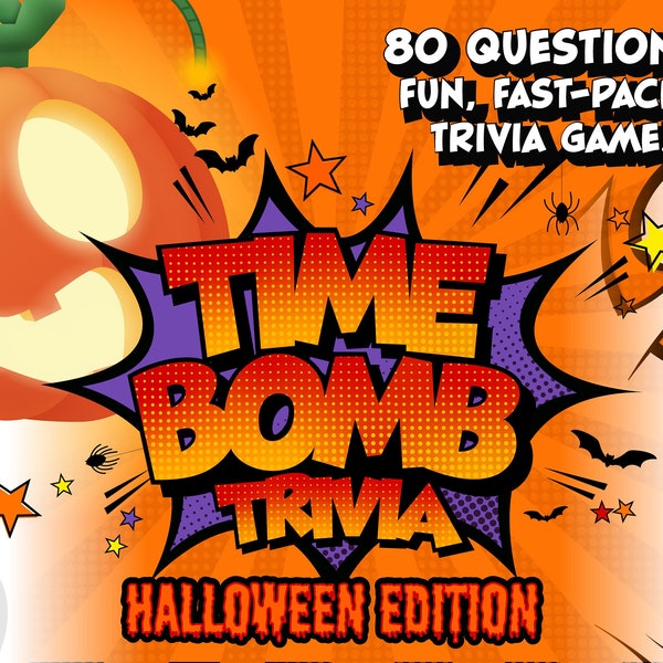 Halloween Time Bomb Trivia - PowerPoint Game – Customizable with timer, scoreboard, music, sounds - Zoom, Skype - Halloween Game Show Party