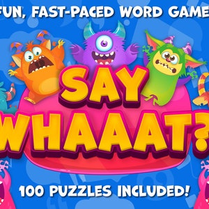 Say What! Word Game - PowerPoint Game – Customizable with timer, scoreboard, music, sounds – Zoom, Skype – Game Show – Virtual Party
