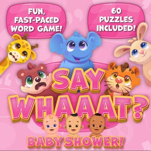 Baby Shower Say What! | Interactive Baby Shower Word Game | Editable PowerPoint w/Scoreboard, Timer, Music | Perfect for in-person or Zoom