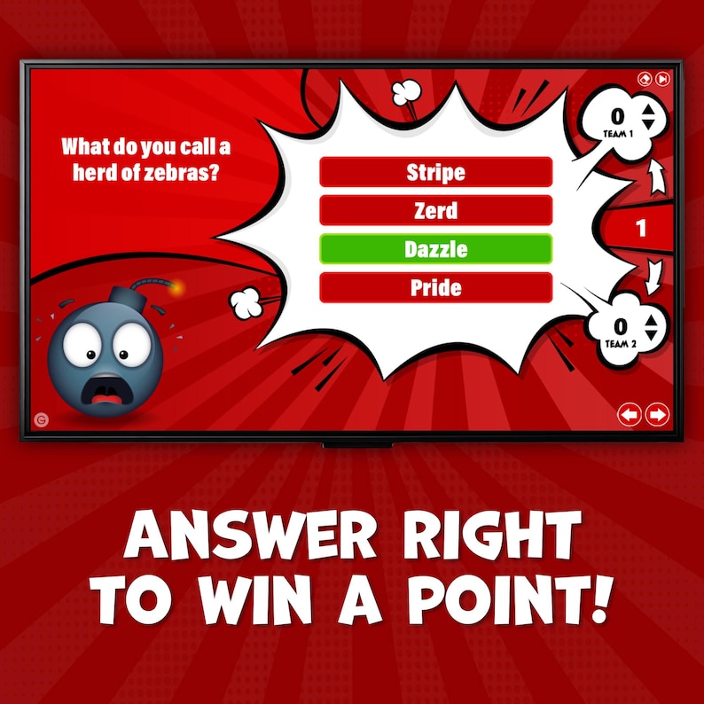Time Bomb Trivia Game – Interactive Powerpoint With Scoreboard (family ...