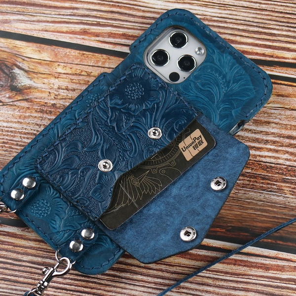 Leather Case Leather Pixel 7a/7 pro/7/6a 6 PRO/6/ 5a 5G case,8 Pro/8 cover,Pixel 5,4a 5G case Crossbody strap Embossed leather Case Blue