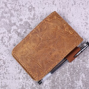 Personalized real genuine leather notepad cover for rite in the rain top-spiral notebook 3 x 5 4 x 6 RR1 image 2