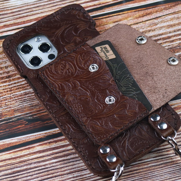 Durable Phone Cover Leather Samsung Galaxy S23 FE S23/S23 Ultra/S23+ S21 FE S24 Ultra S24+ case,cover Crossbody strap Embossed Case Brown#