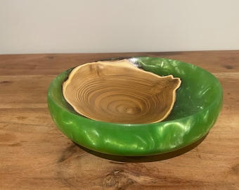 Epoxy/Resin Wood Turned Decorative Bowl