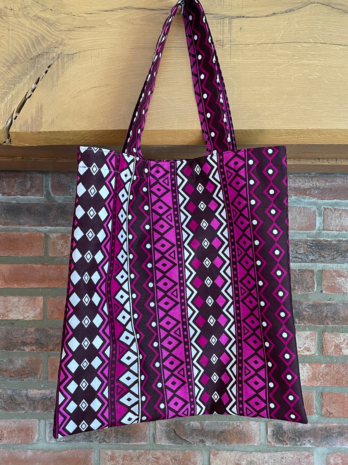 Purple African Ankara Print Tote Bag Reusable Shopper Bag Etsy