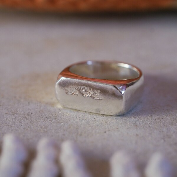Cast Silver Ring Etsy
