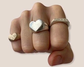 Eco Silver Solid Heart Ring