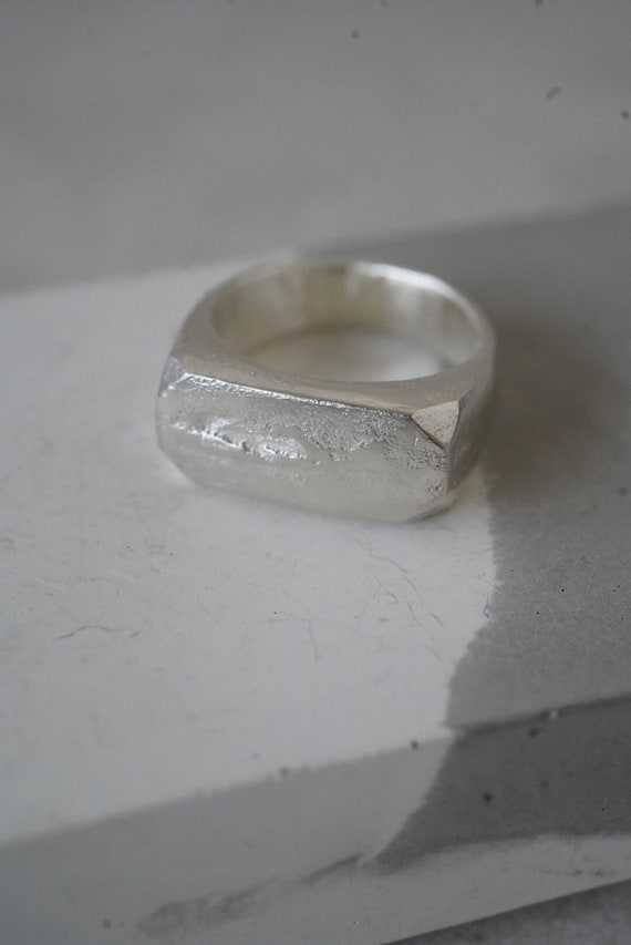 Heavy silver clearance signet ring