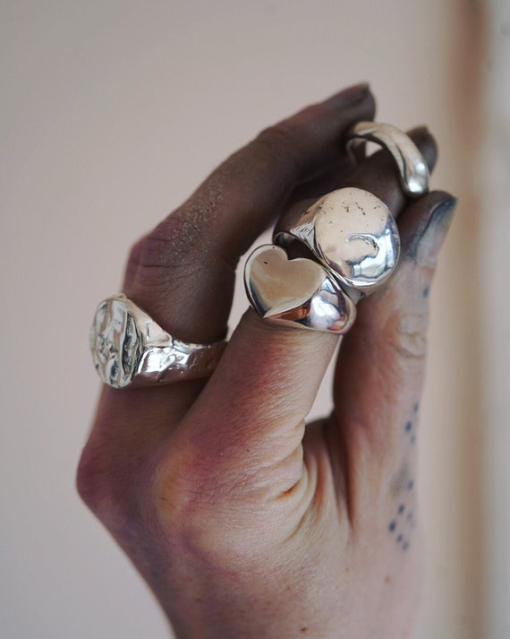 Chunky cheap heart ring